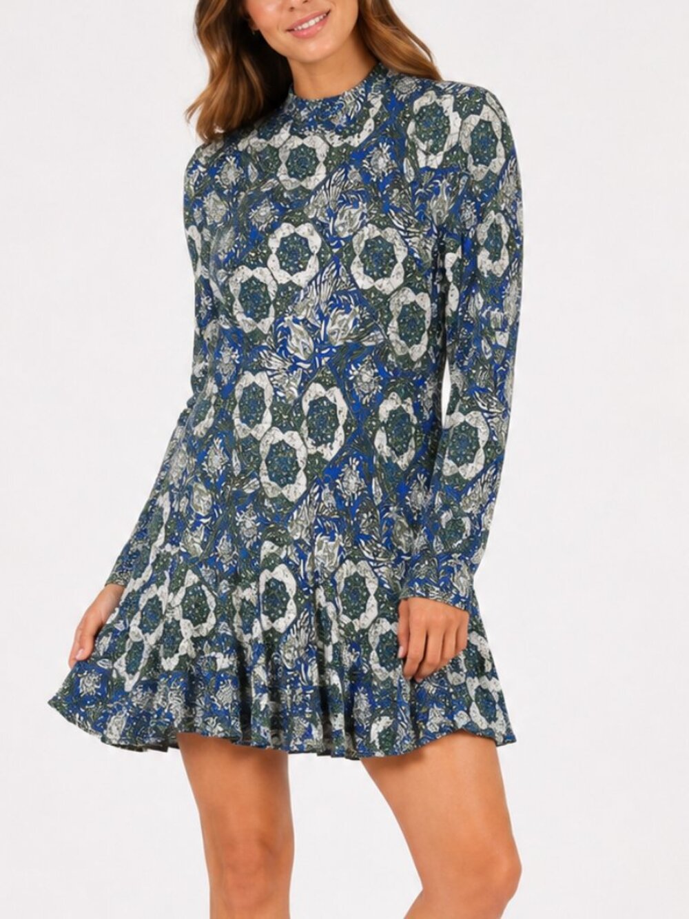 Free People Annabelle Tunic Dress Medium Boho Floral Mini Dress Festival Indie